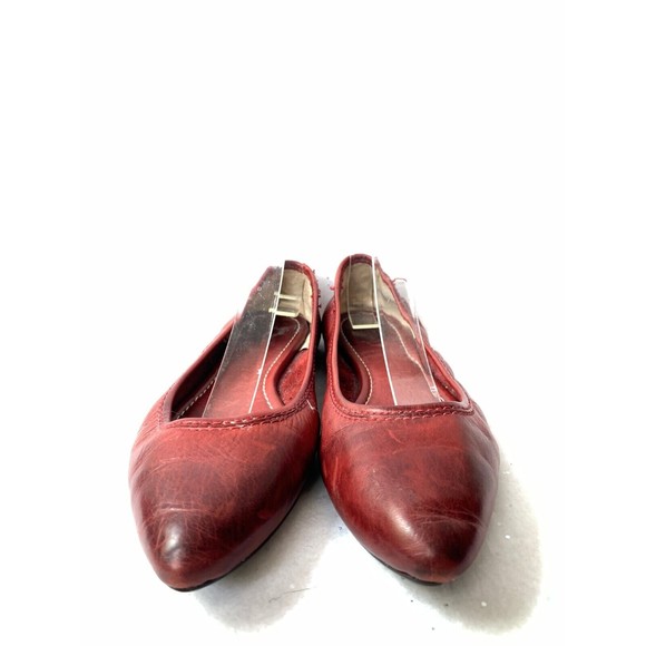 Frye Regina Deep Red Pointed Toe Flats Size 7 Rubber Sole Comfort Padded Insole - Picture 7 of 14